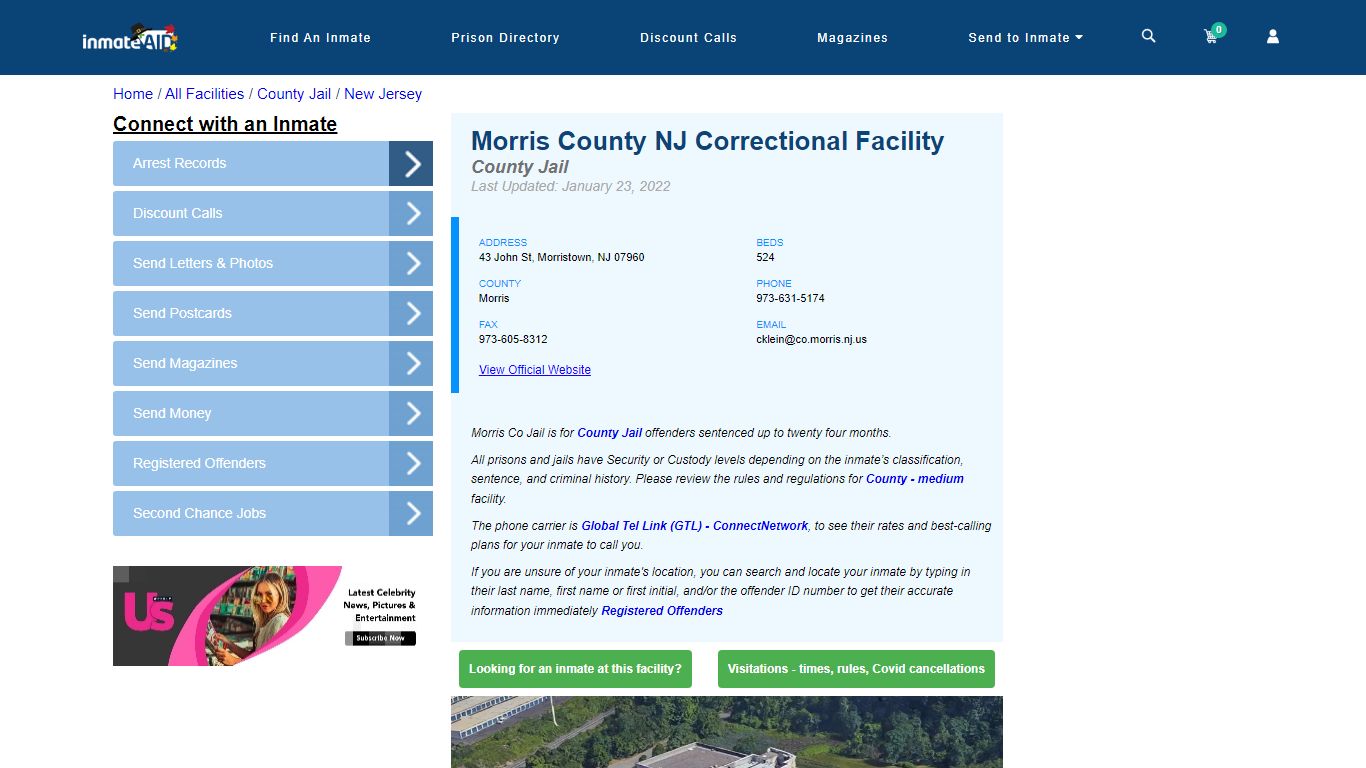 Morris County NJ Correctional Facility - Inmate Locator - Morristown, NJ