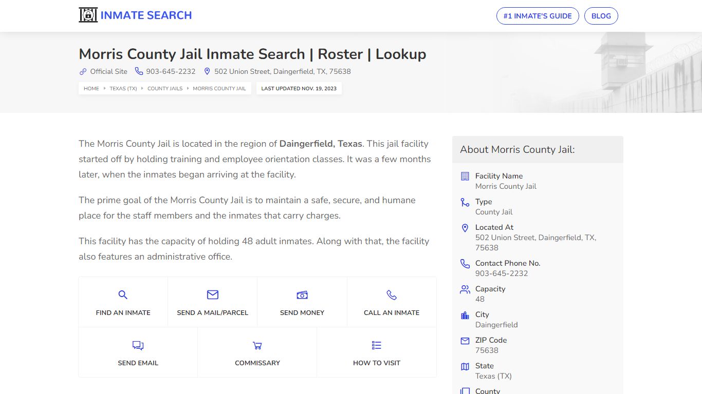 Morris County Jail Inmate Search | Roster | Lookup
