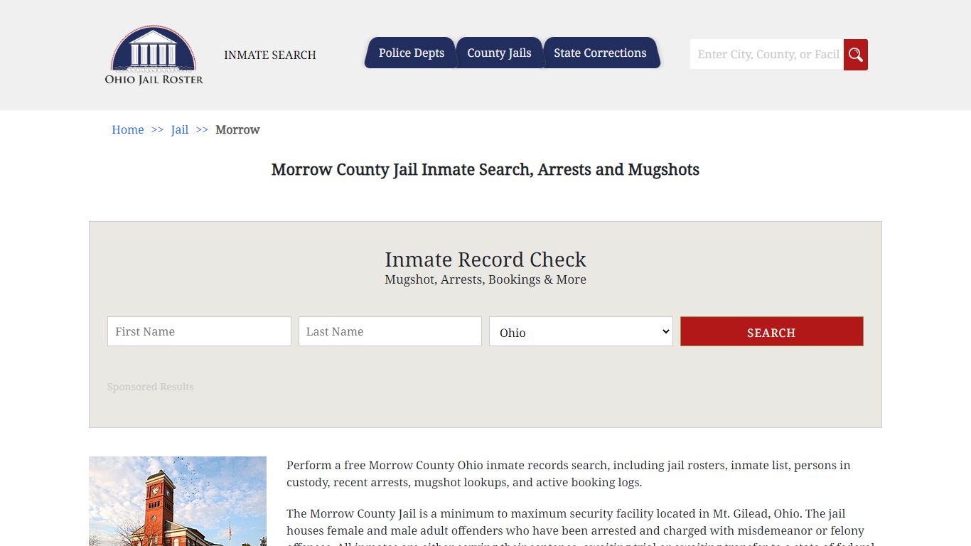 Morrow County Jail Inmate Search, Arrests and Mugshots