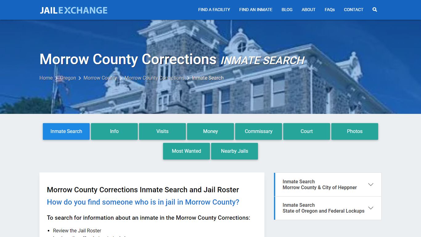 Morrow County Corrections Inmate Search - Jail Exchange
