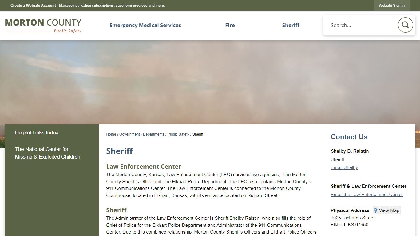 Sheriff | Morton County, KS