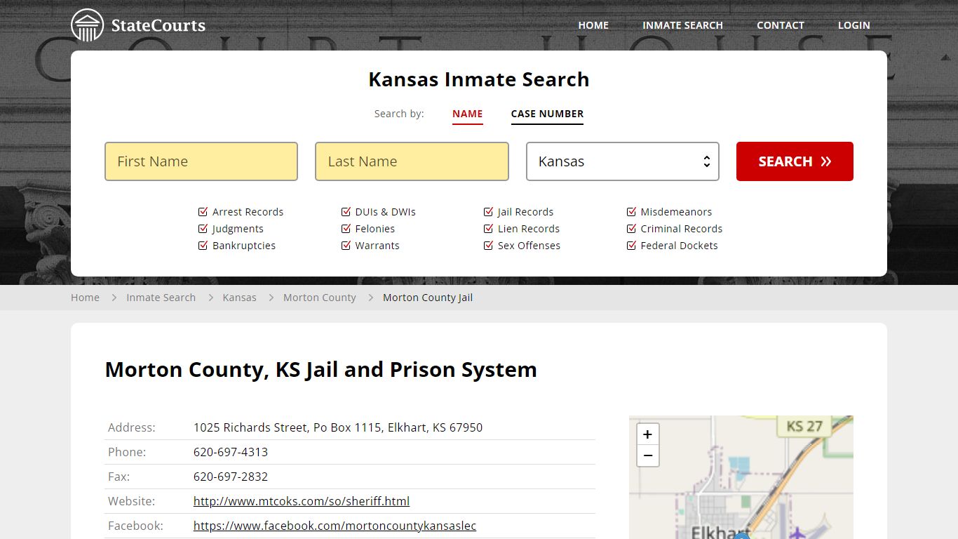 Morton County Jail Inmate Records Search, Kansas - StateCourts