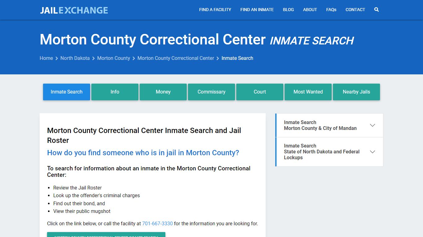 Morton County Correctional Center Inmate Search - Jail Exchange