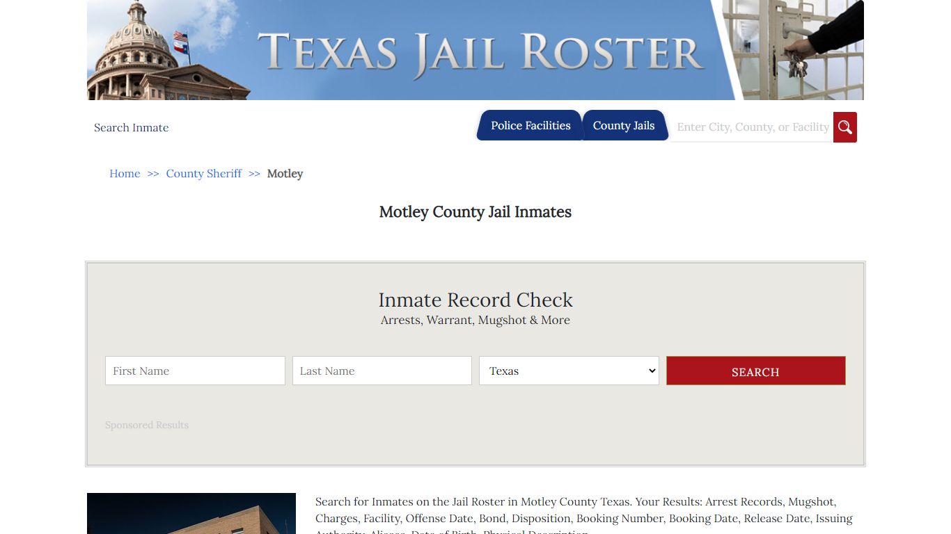 Motley County Jail Inmates | Jail Roster Search