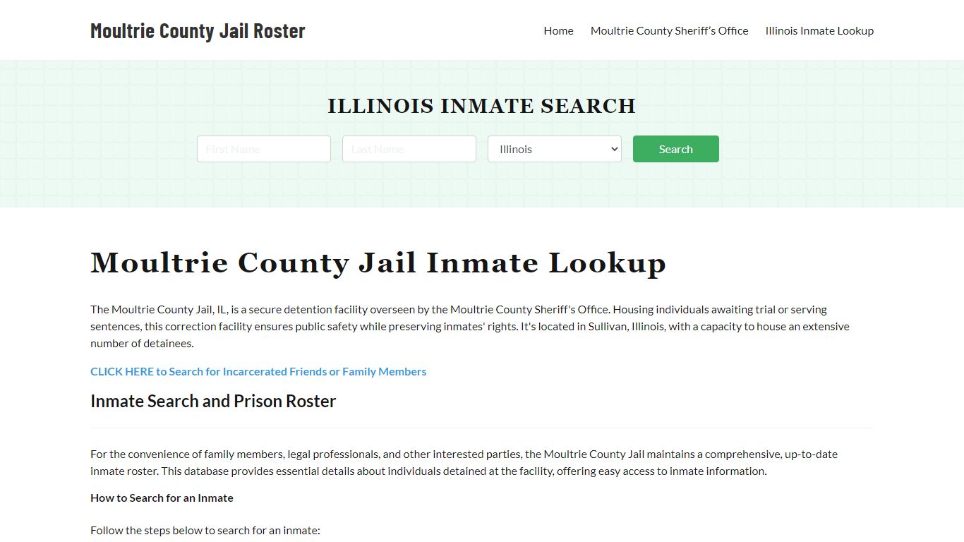 Moultrie County Jail Roster Lookup, IL, Inmate Search