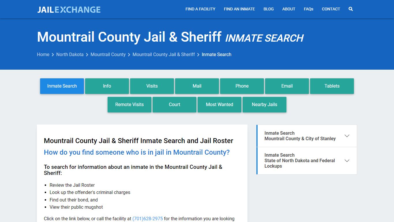 Mountrail County Jail & Sheriff Inmate Search - Jail Exchange