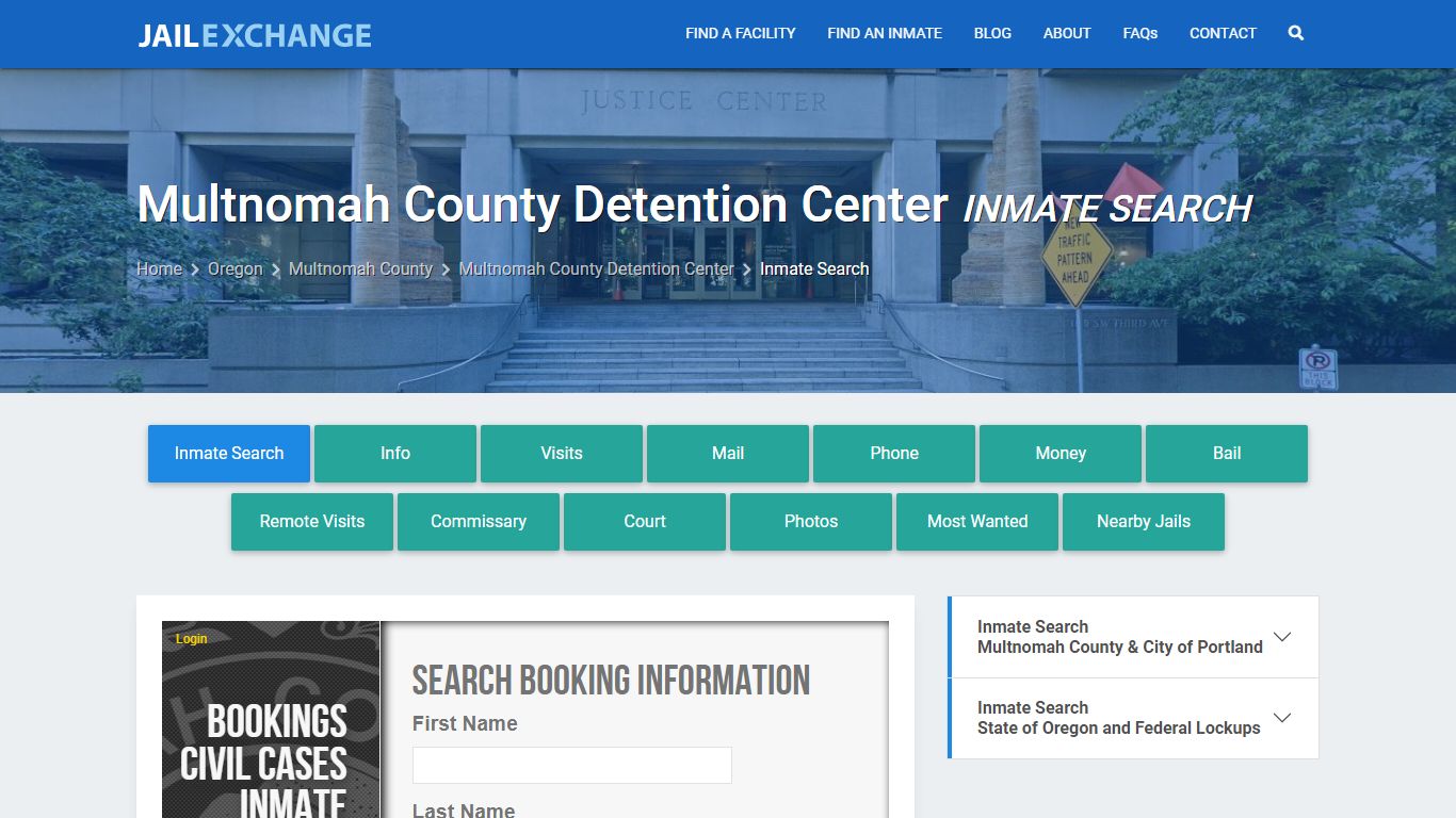 Multnomah County Detention Center Inmate Search - Jail Exchange