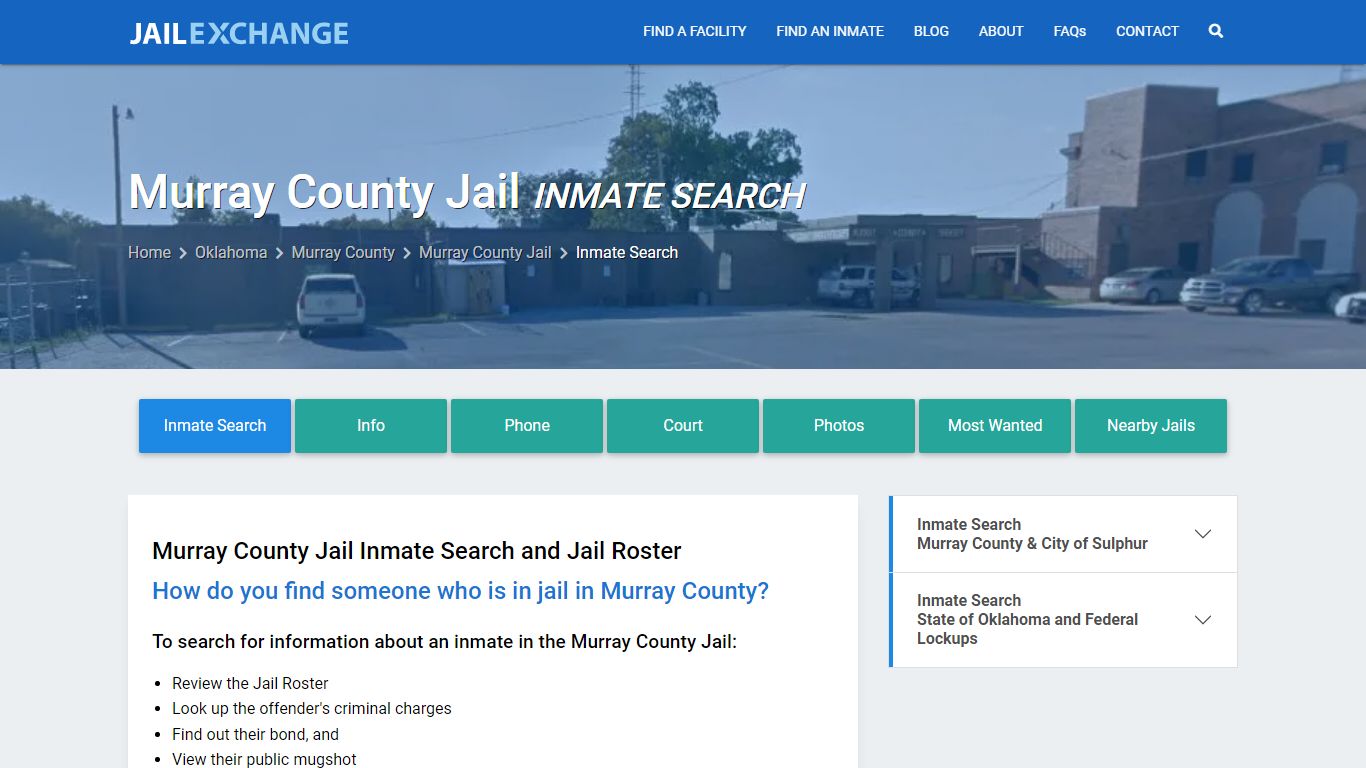 Inmate Search: Roster & Mugshots - Murray County Jail, OK