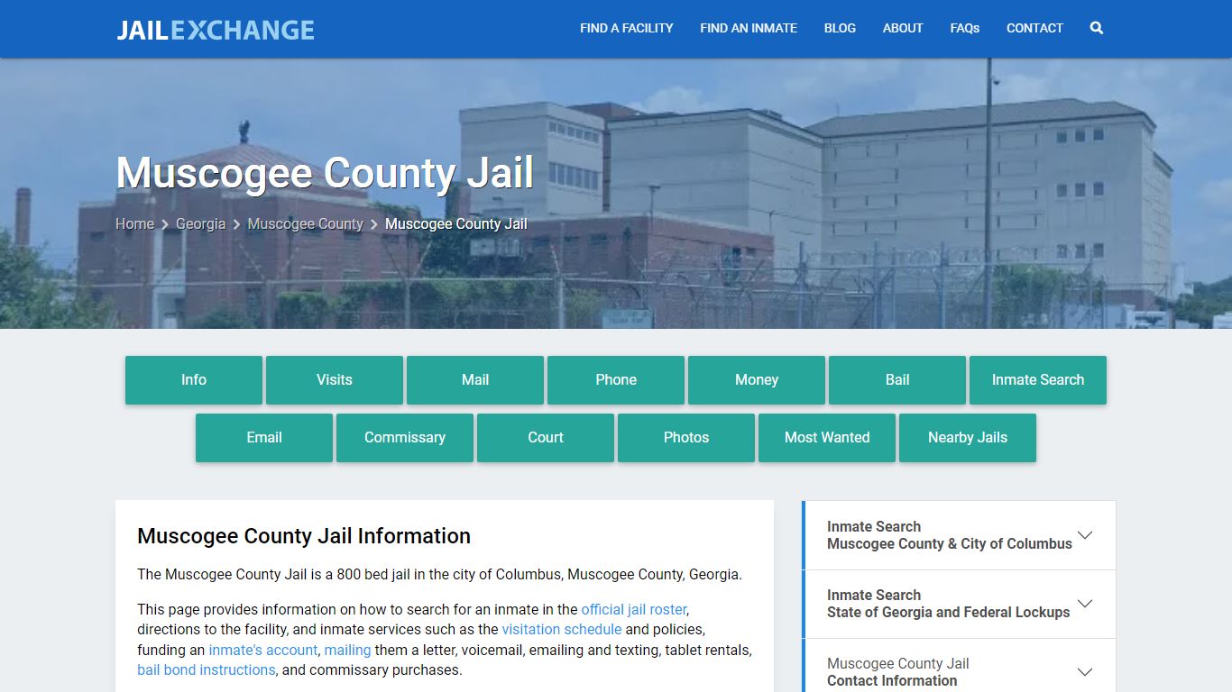 Muscogee County Jail, GA Inmate Search, Information