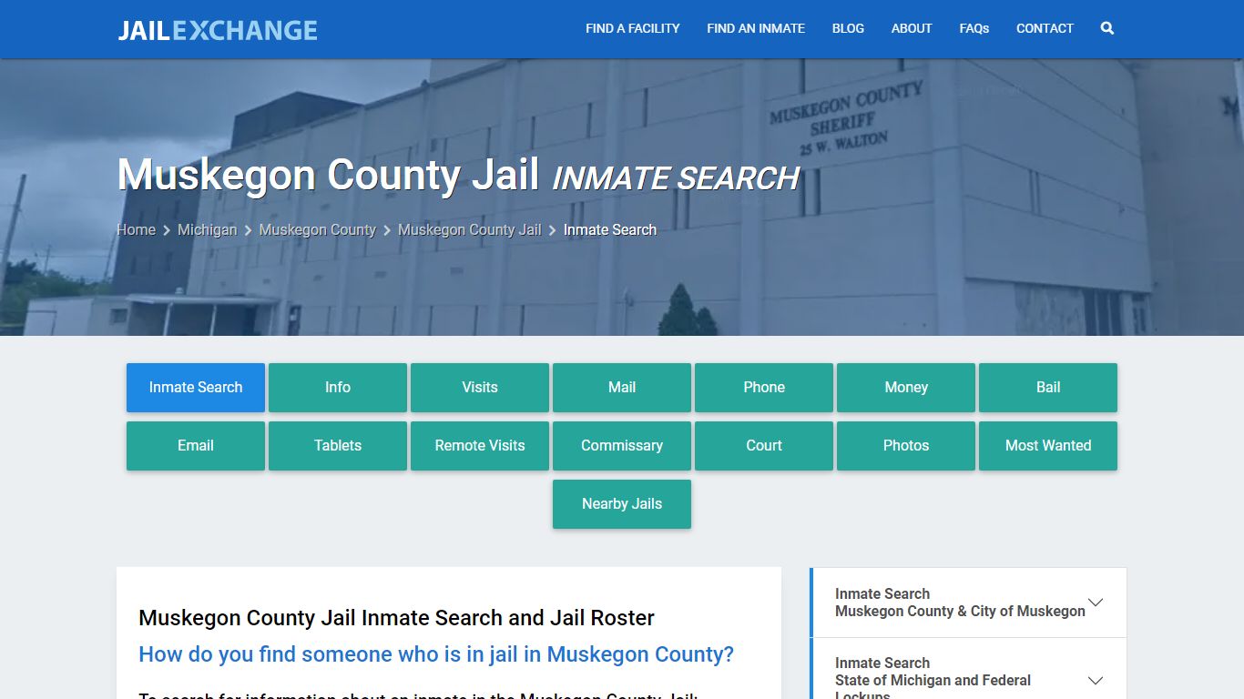 Inmate Search: Roster & Mugshots - Muskegon County Jail, MI