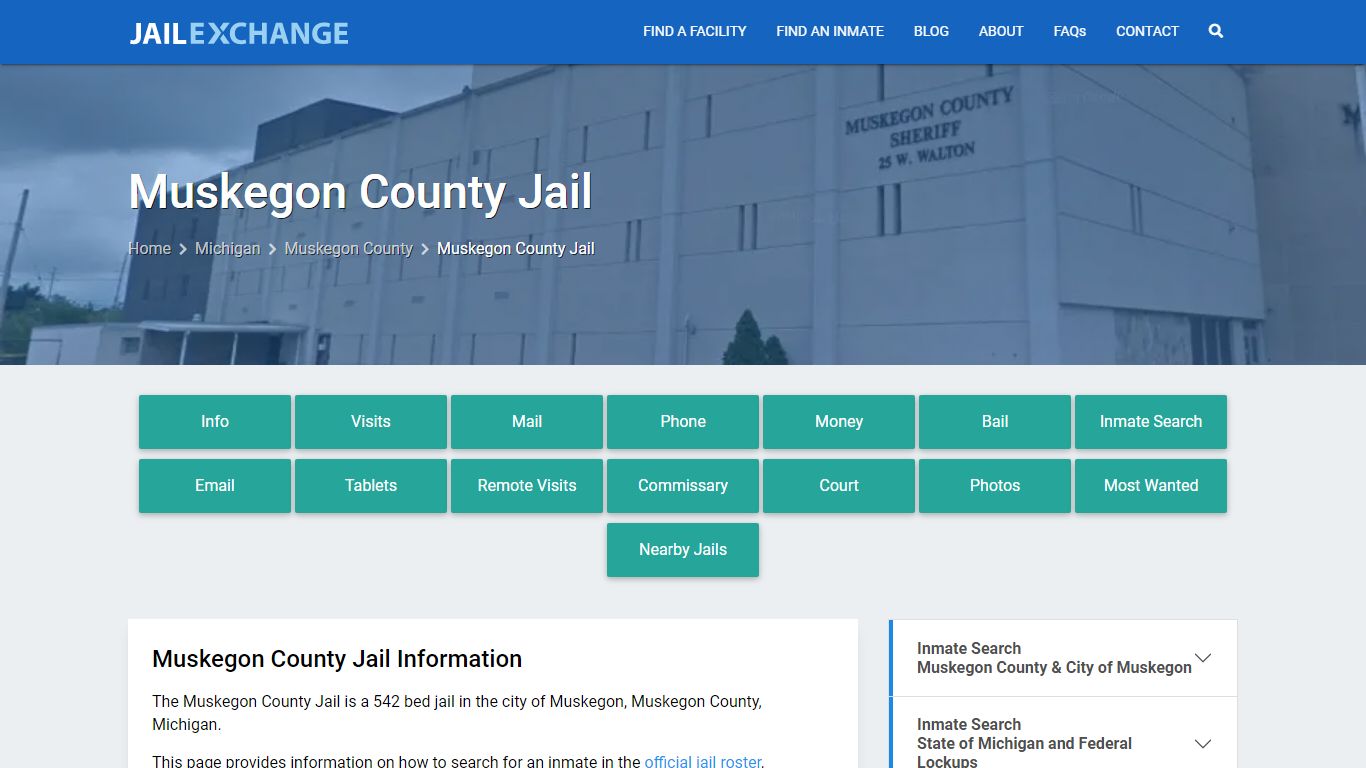 Muskegon County Jail, MI Inmate Search, Information