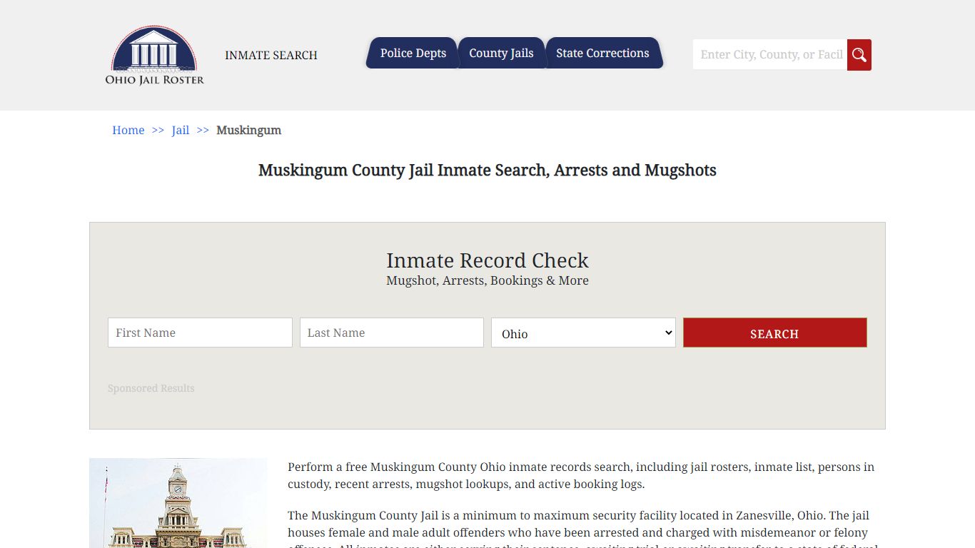 Muskingum County Jail Inmate Search, Arrests and Mugshots