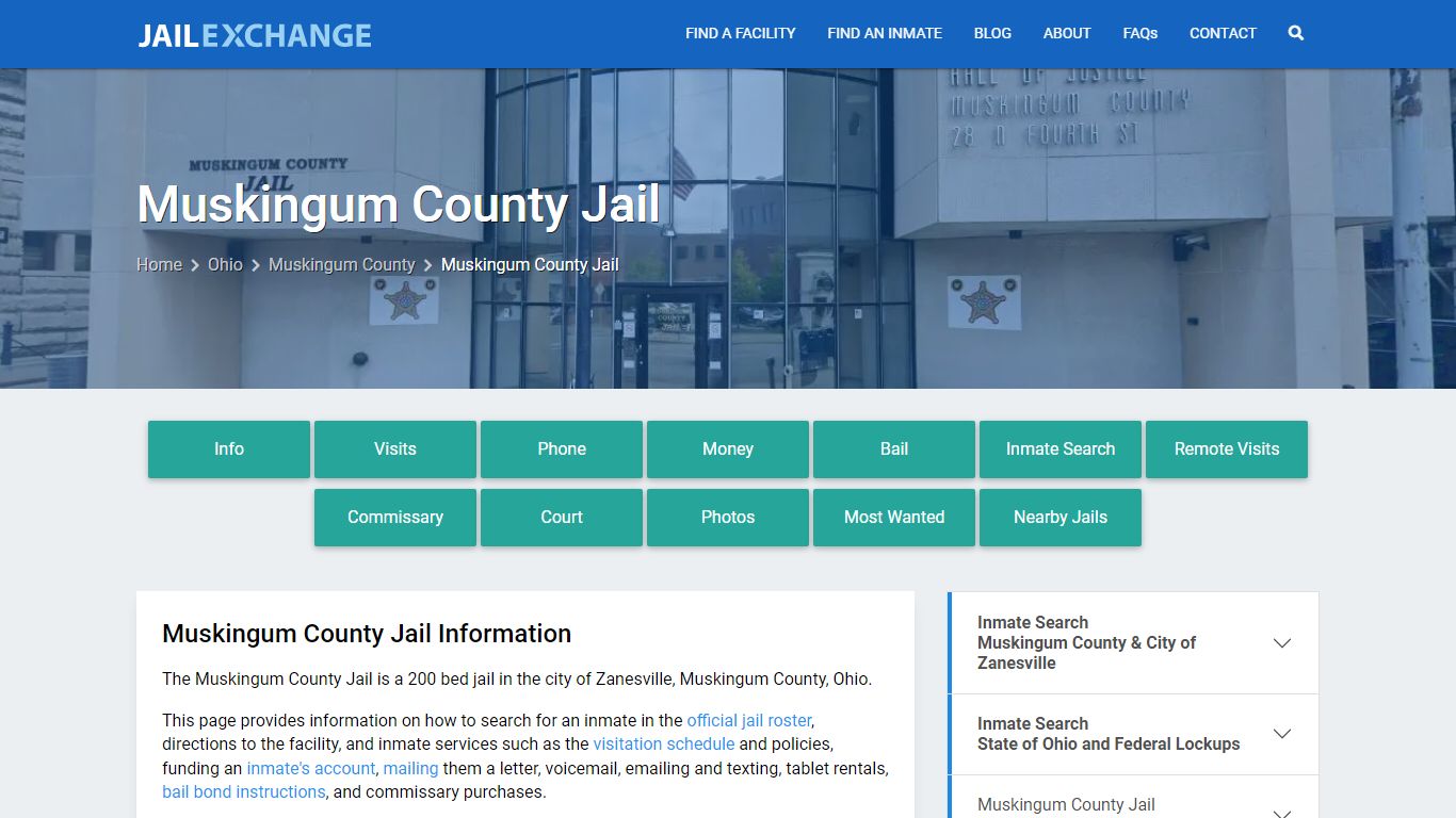 Muskingum County Jail, OH Inmate Search, Information