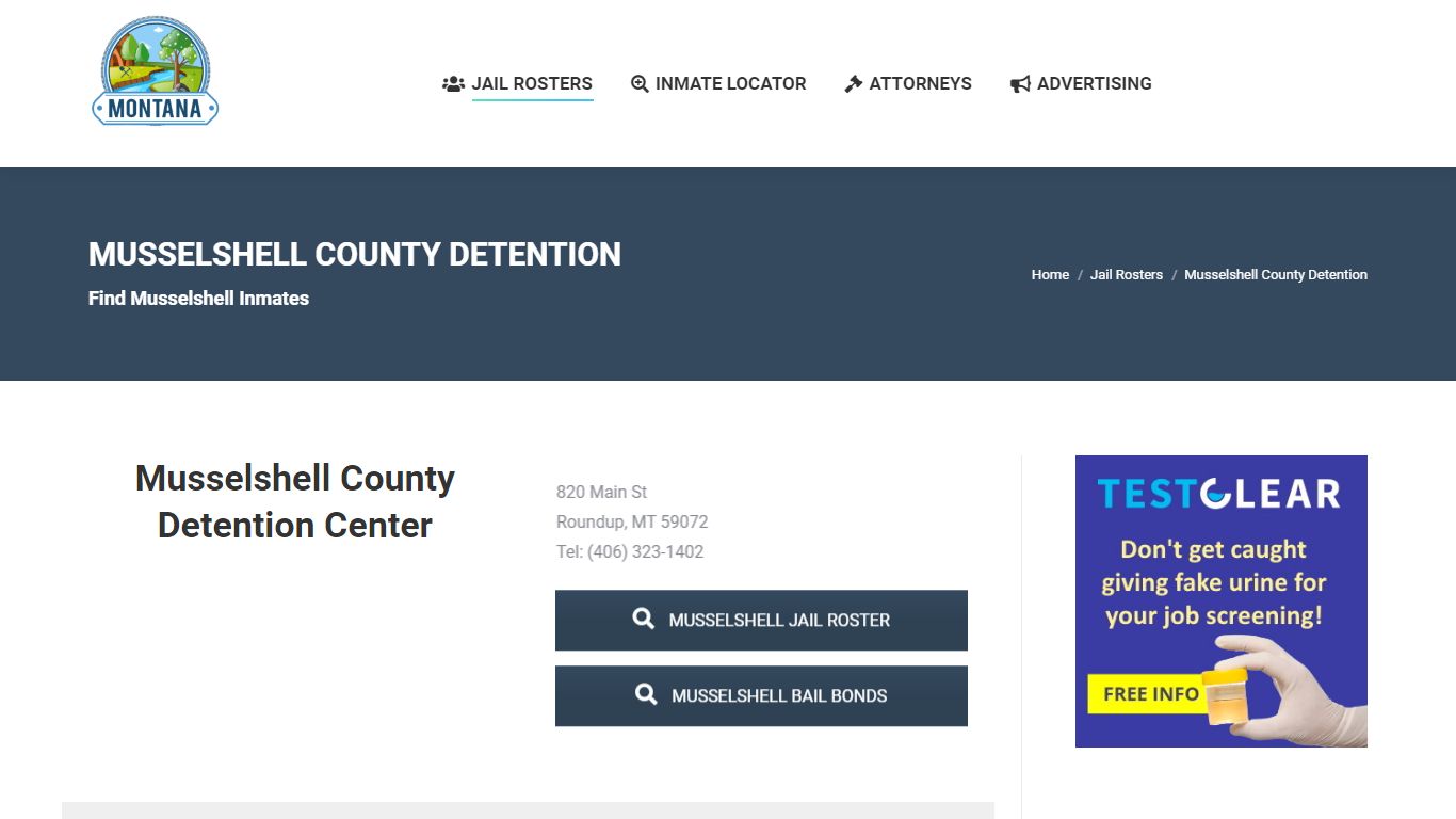 Musselshell County Detention - MONTANA JAIL ROSTER