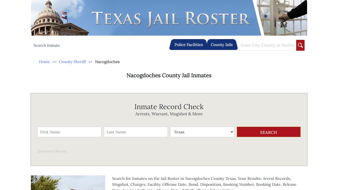 Nacogdoches County Jail Inmates | Jail Roster Search