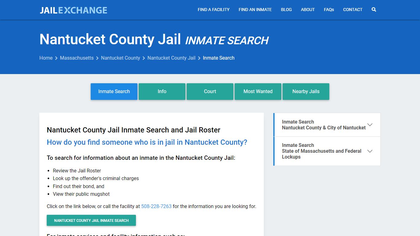 Inmate Search: Roster & Mugshots - Nantucket County Jail, MA