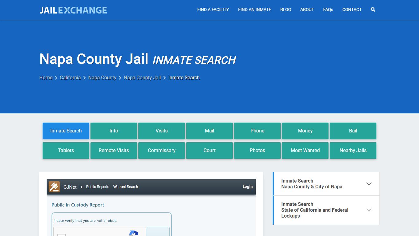Inmate Search: Roster & Mugshots - Napa County Jail, CA