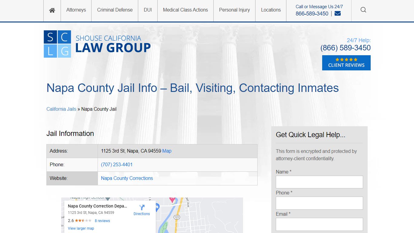 Napa County Jail Info – Bail, Visiting, Contacting Inmates