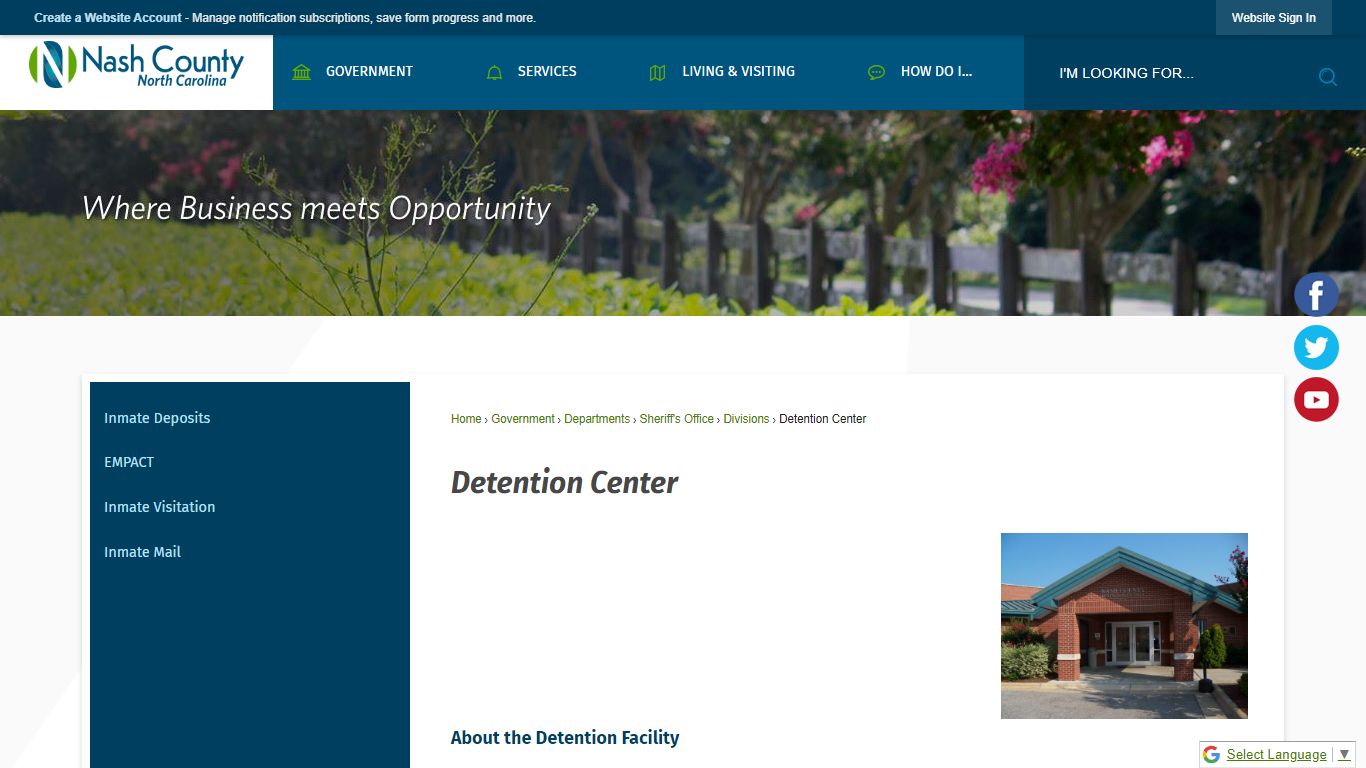 Detention Center | Nash County, NC - Official Website
