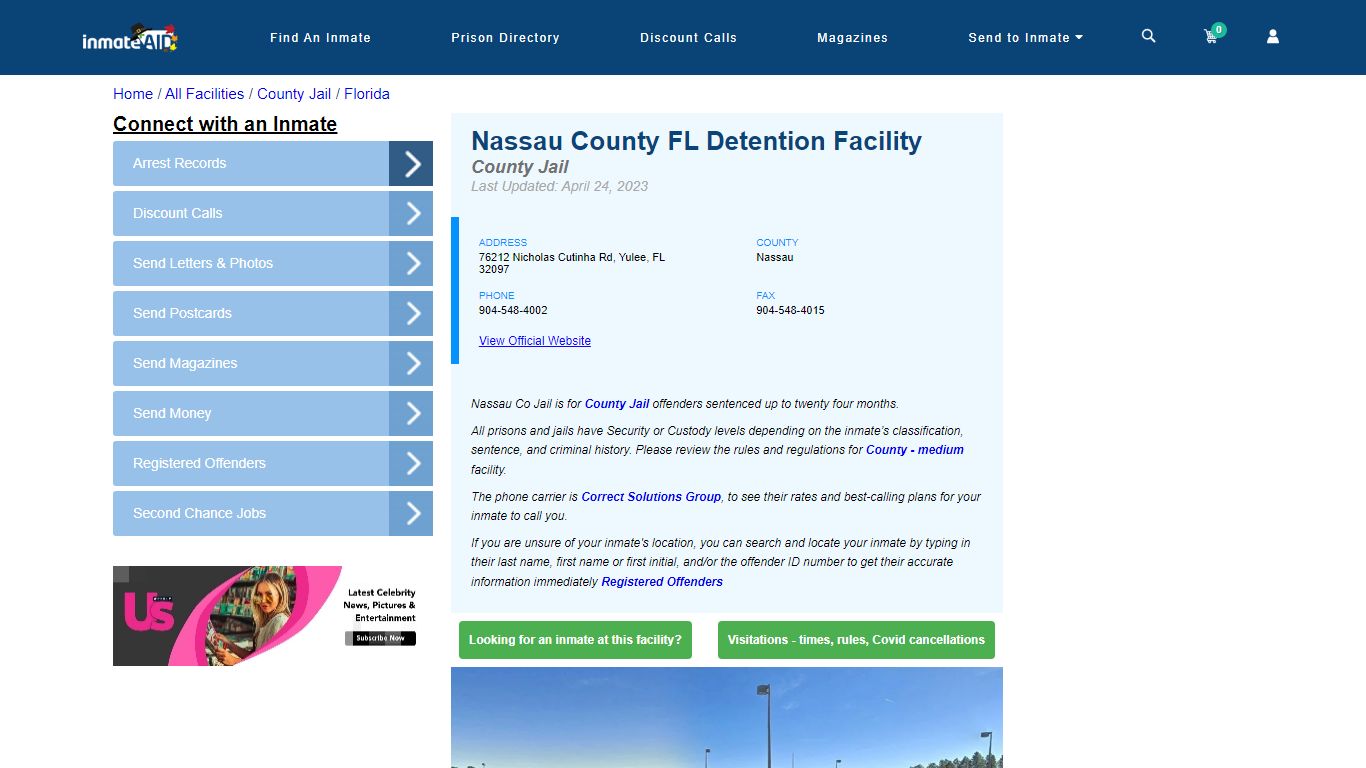 Nassau County FL Detention Facility - Inmate Locator - Yulee, FL