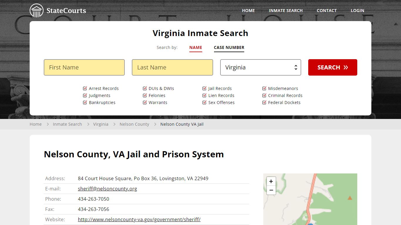 Nelson County VA Jail Inmate Records Search, Virginia - StateCourts