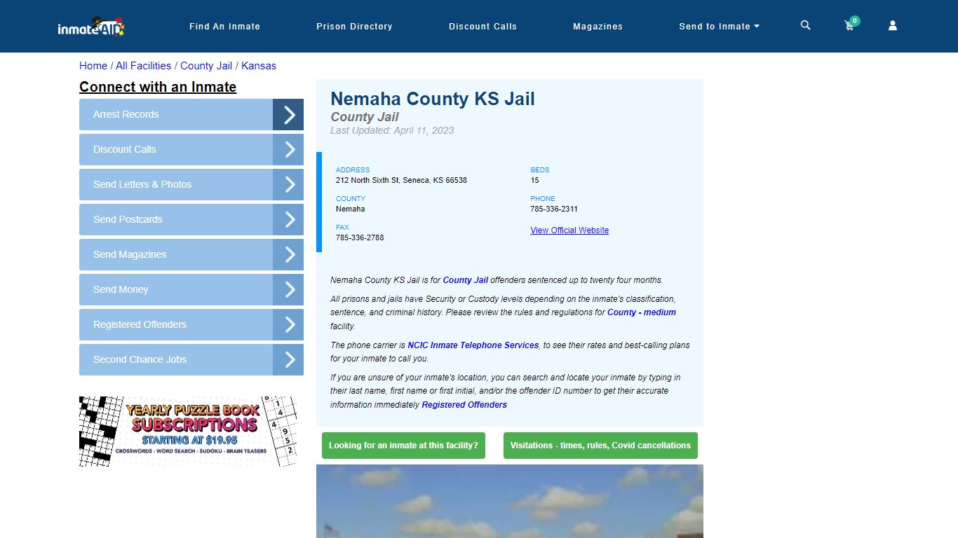 Nemaha County KS Jail - Inmate Locator - Seneca, KS