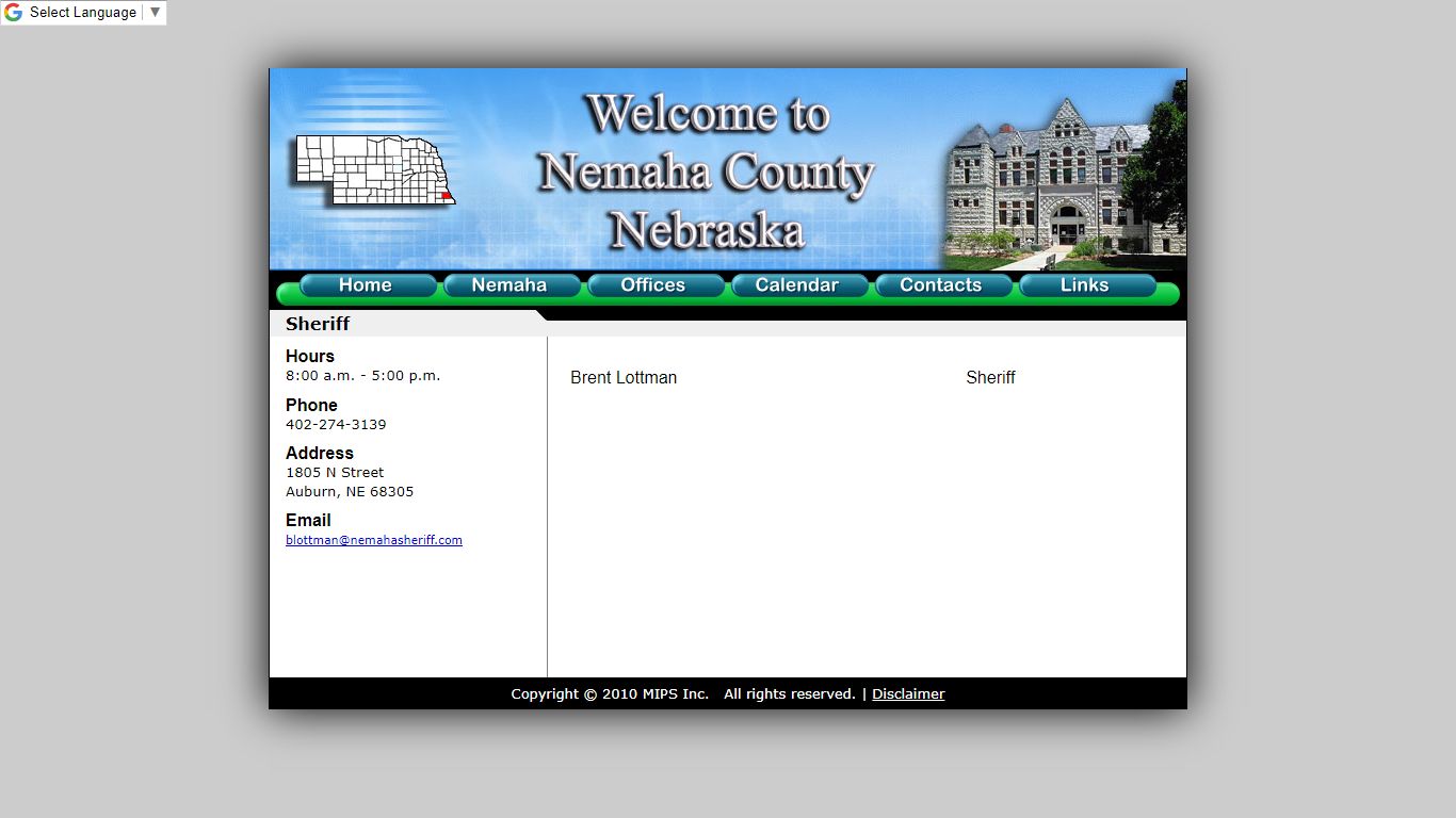 Sheriff - Nemaha County, Nebraska
