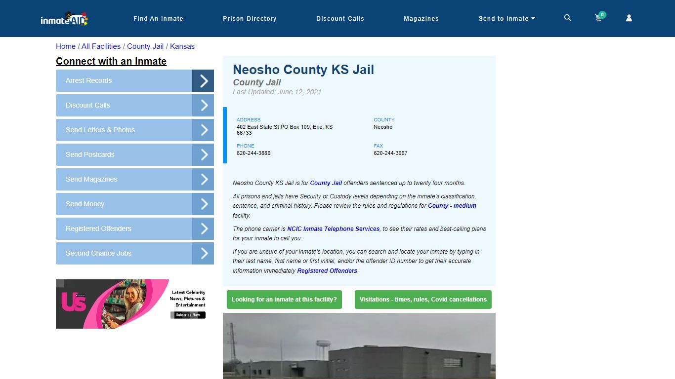 Neosho County KS Jail - Inmate Locator - Erie, KS
