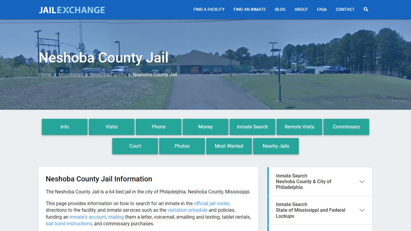 Neshoba County Jail, MS Inmate Search, Information