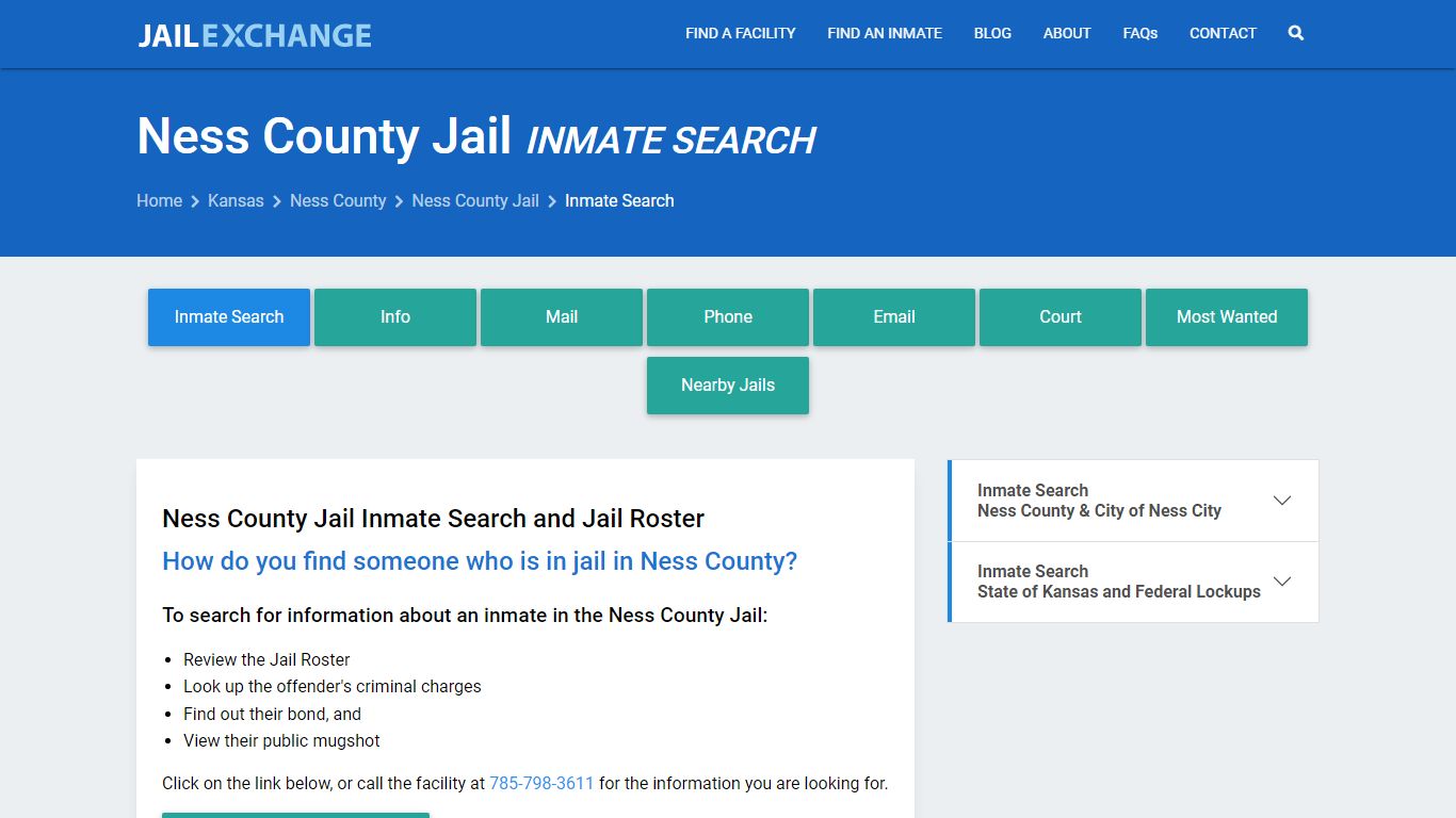 Inmate Search: Roster & Mugshots - Ness County Jail, KS