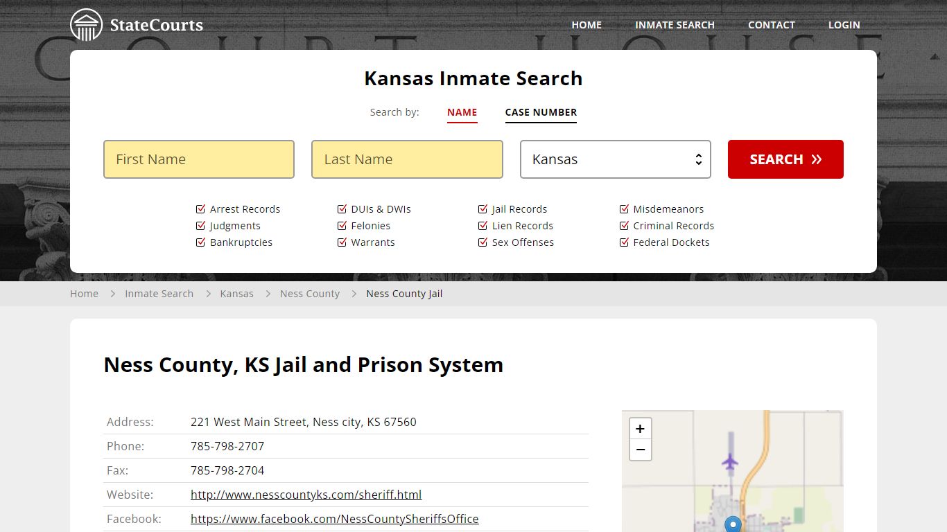 Ness County Jail Inmate Records Search, Kansas - StateCourts