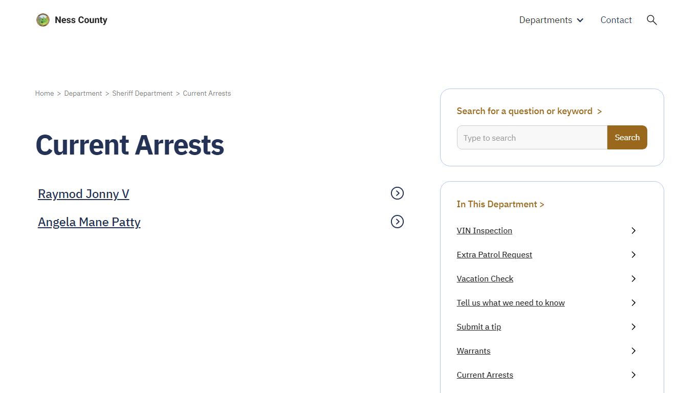 Arrests - Welcome to Ness County, Kansas! - Ness County