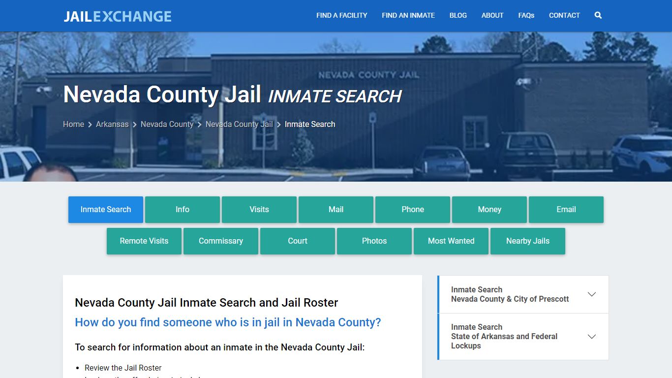 Inmate Search: Roster & Mugshots - Nevada County Jail, AR