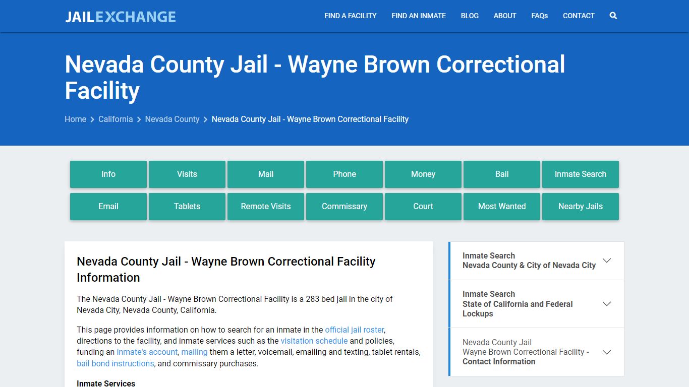 Nevada County Jail - Wayne Brown Correctional Facility
