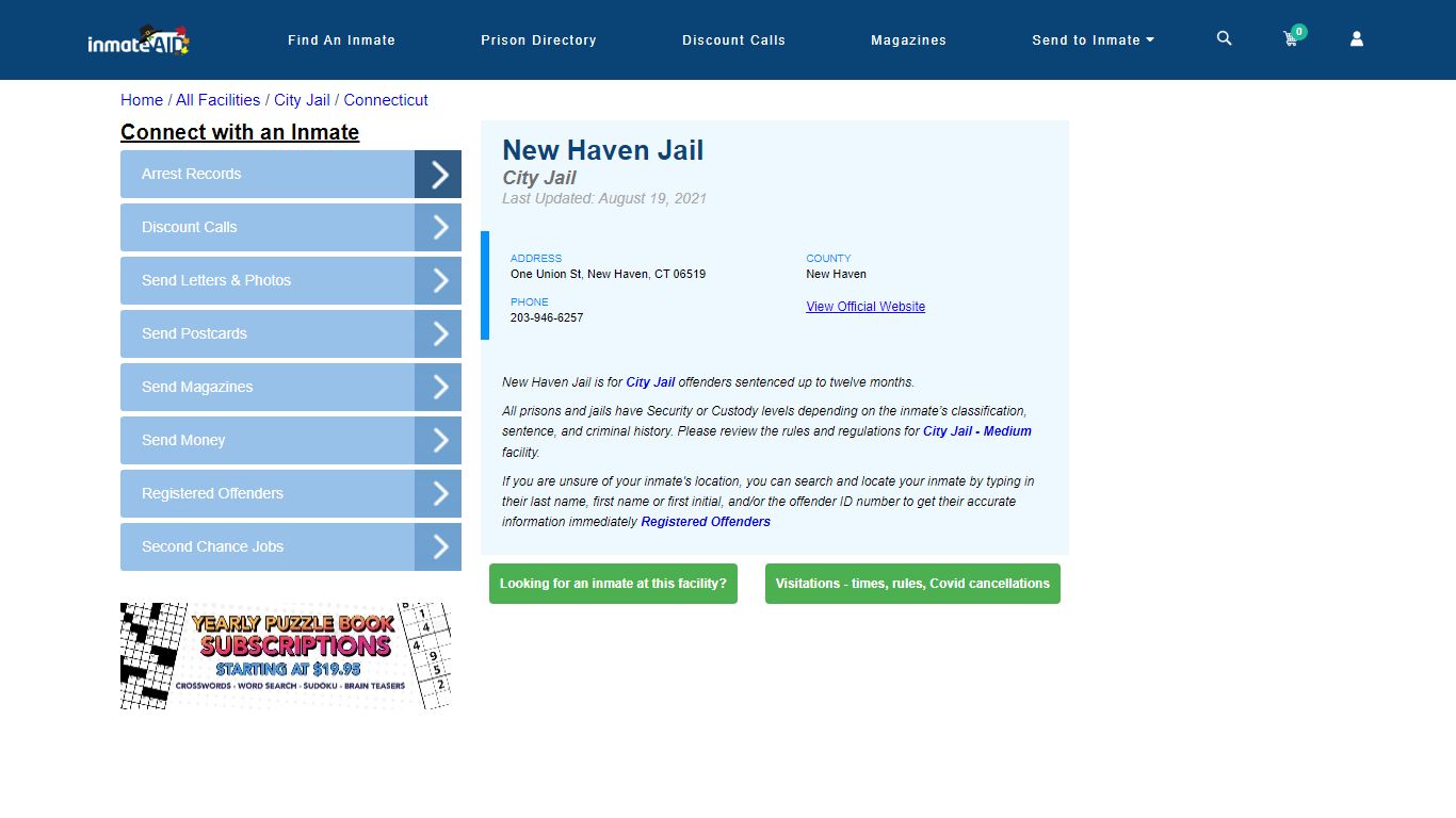 New Haven Jail | Inmate Locator