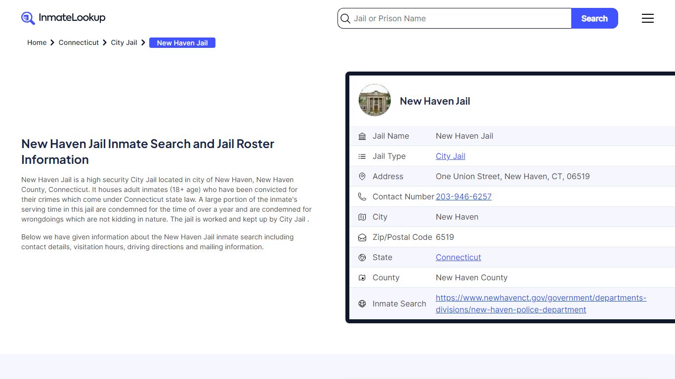 New Haven Jail (CT) Inmate Search Connecticut - Inmate Lookup