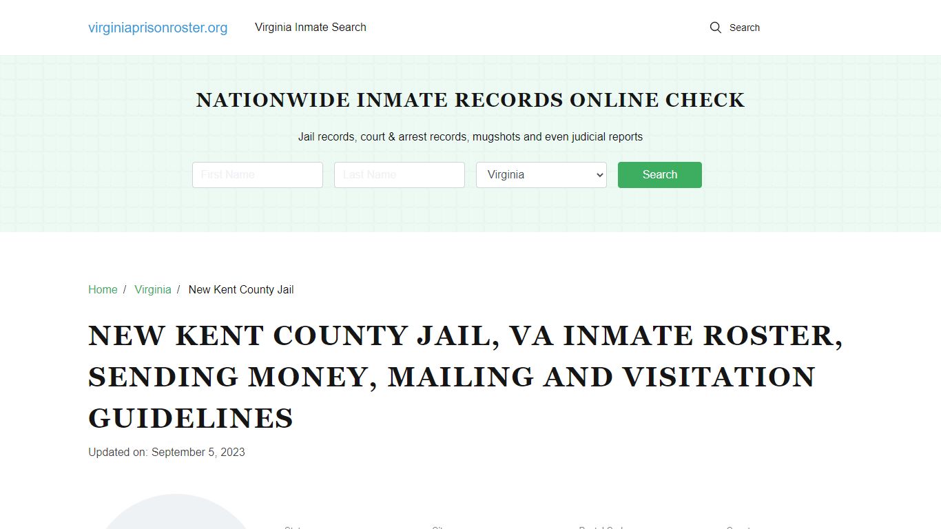 New Kent County Jail, VA: Offender Search, Visitation & Contact Info