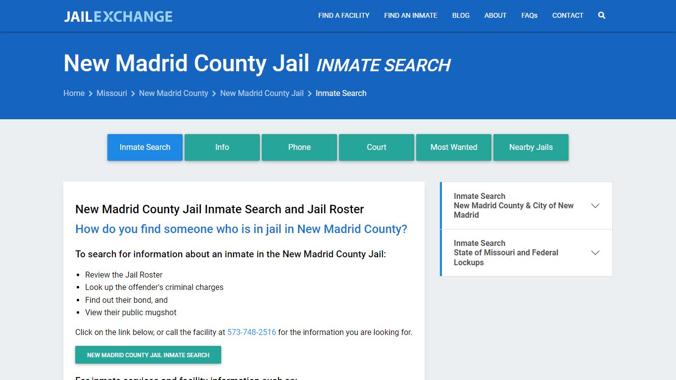 Inmate Search: Roster & Mugshots - New Madrid County Jail, MO