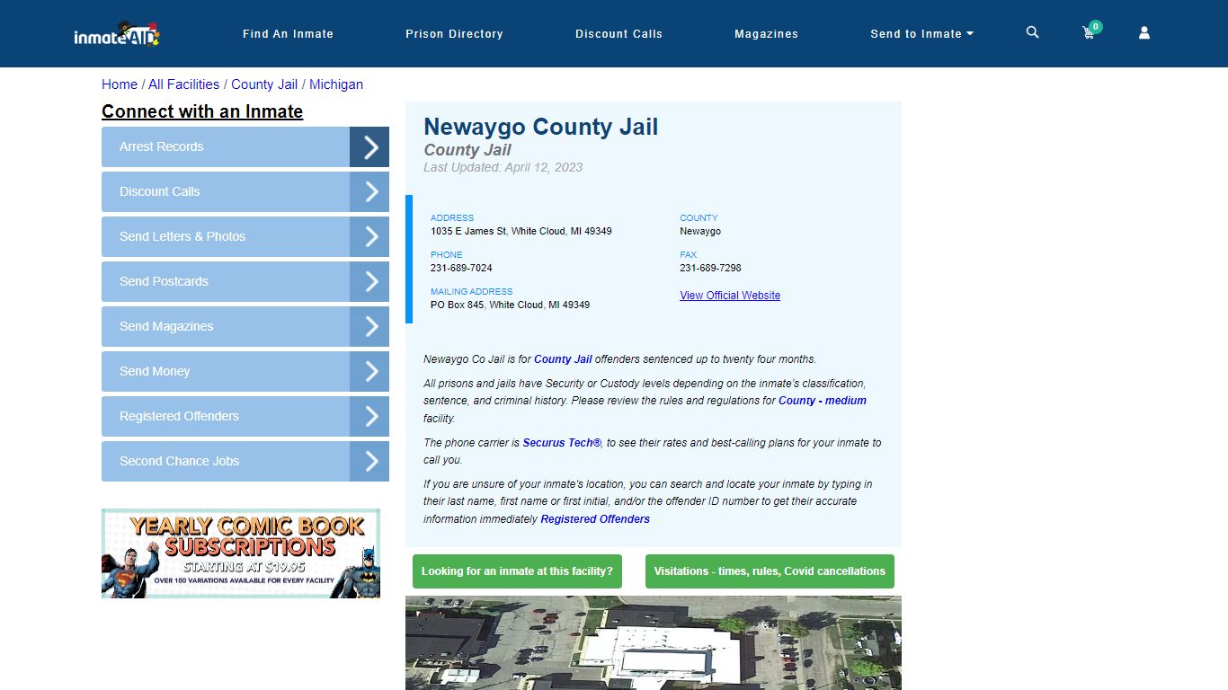 Newaygo County Jail - Inmate Locator - White Cloud, MI