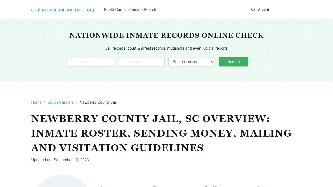 Newberry County Jail, SC: Offender Search, Visitation & Contact Info