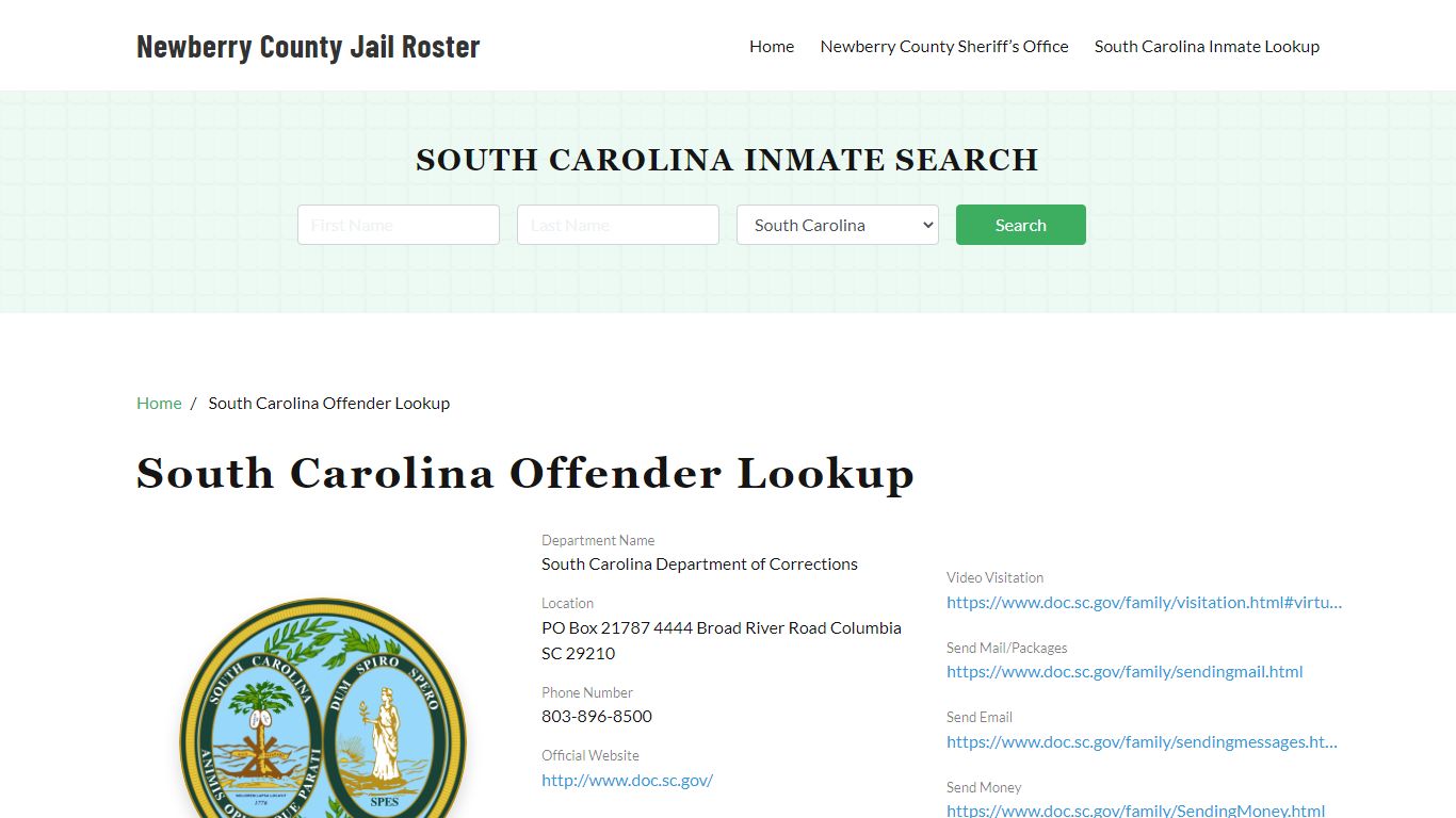 South Carolina Inmate Search, Jail Rosters - Newberry County Jail