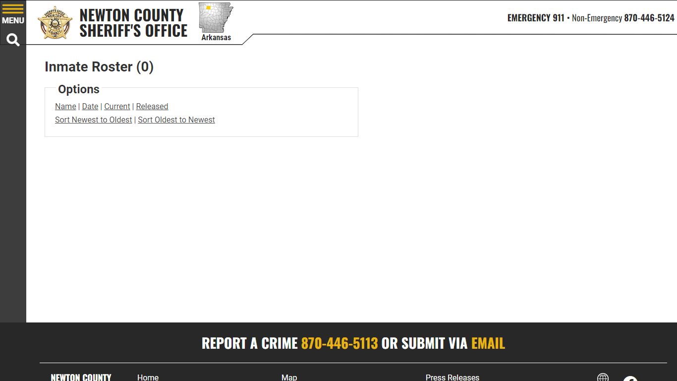 Inmate Roster (0) - Newton County Sheriff AR