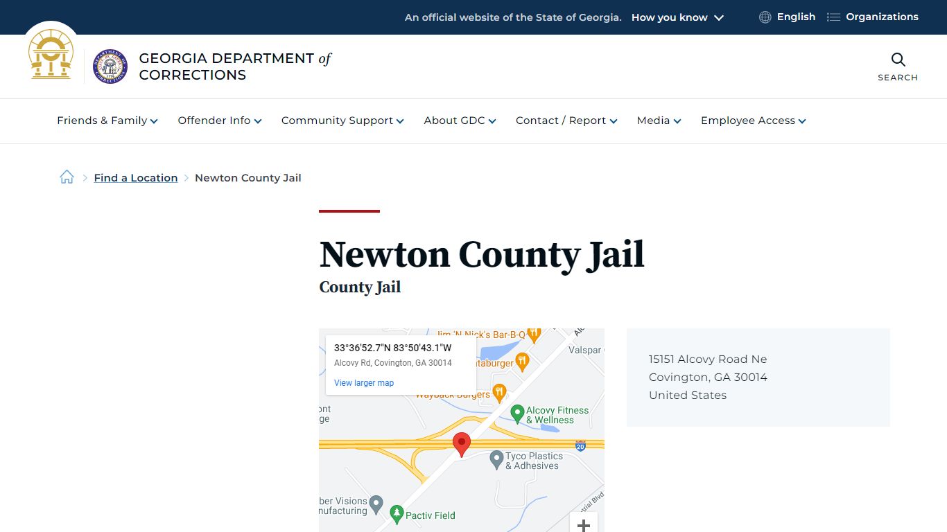 Newton County Jail | Georgia Department of Corrections