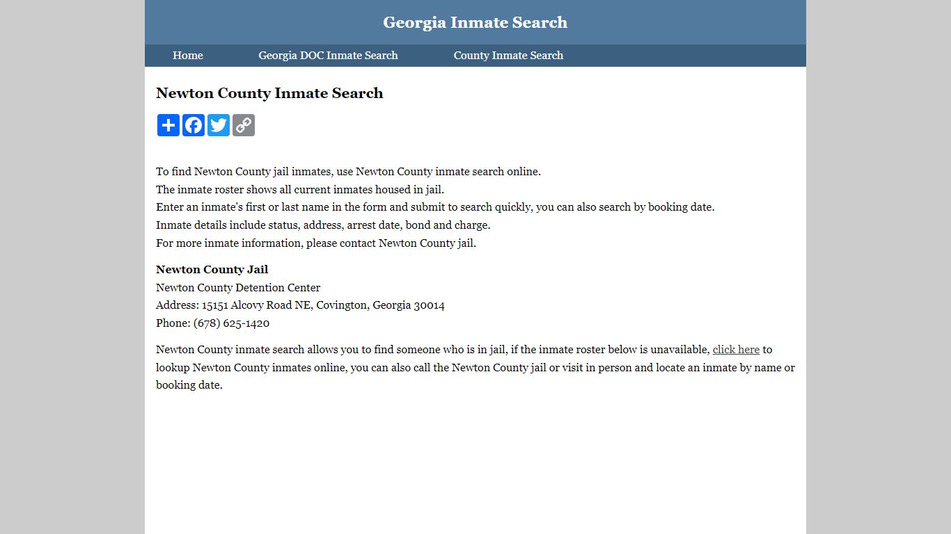 Newton County Inmate Search