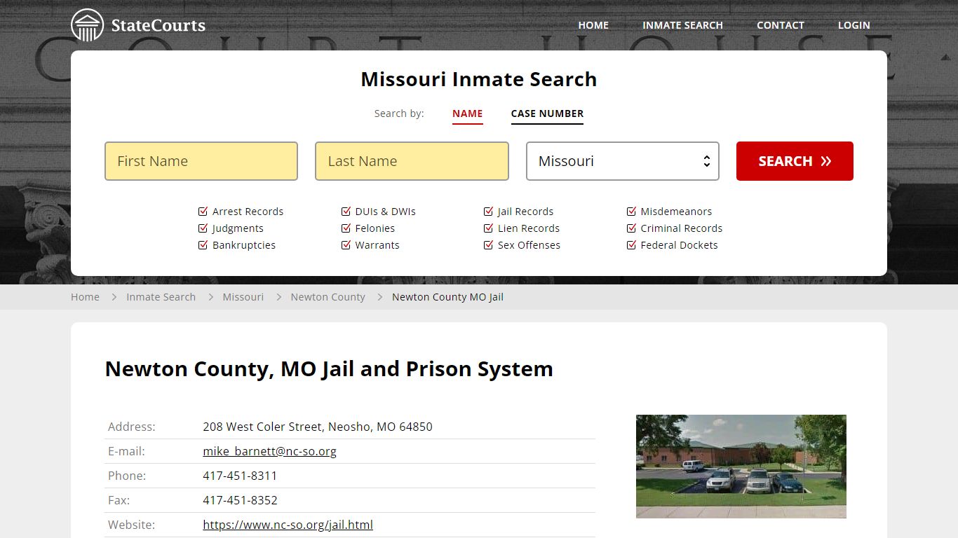 Newton County MO Jail Inmate Records Search, Missouri - StateCourts