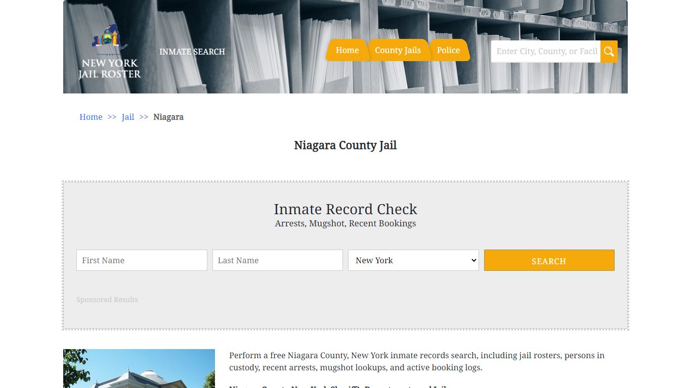 Niagara County Jail | Jail Roster Search