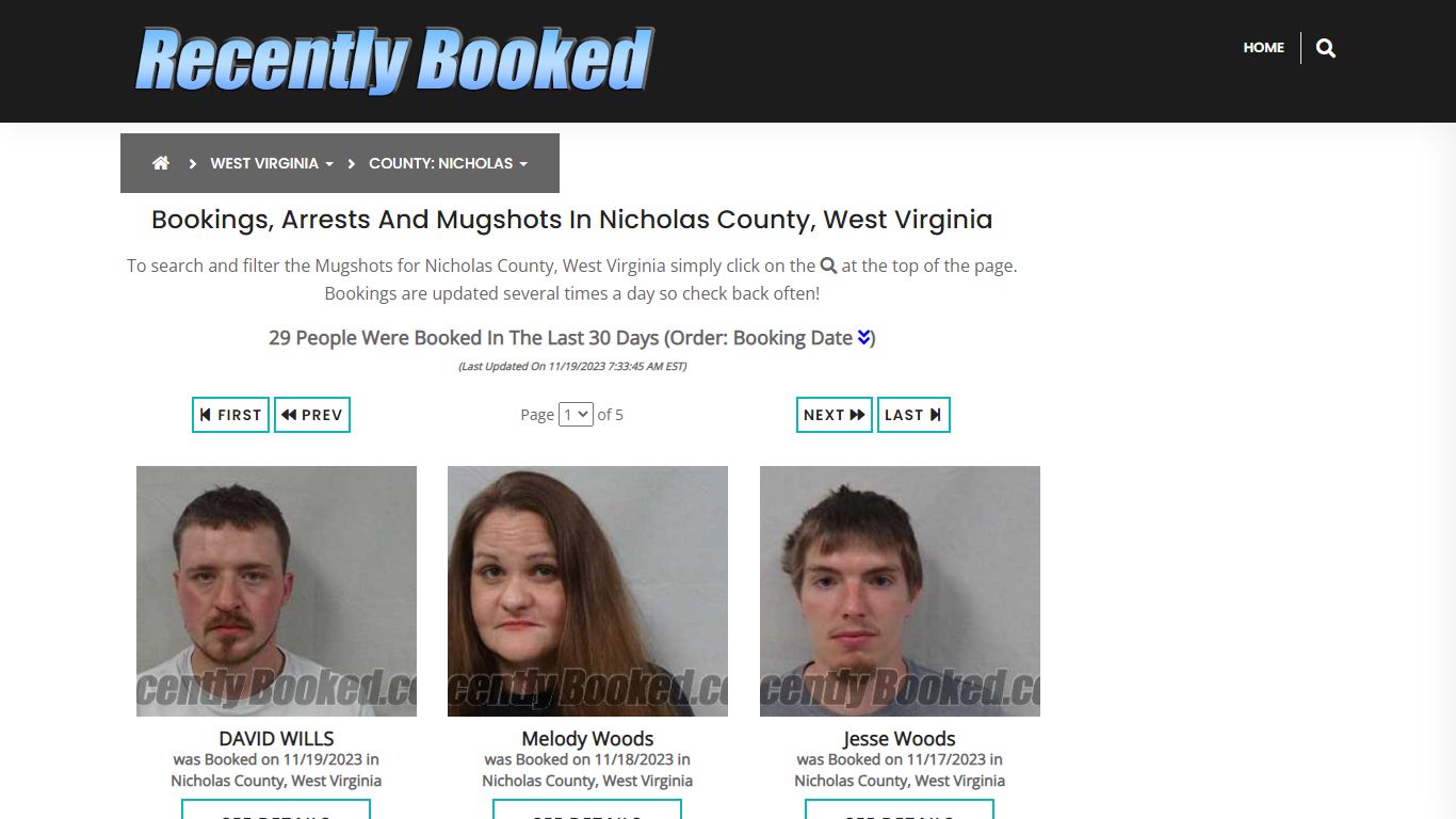Bookings, Arrests and Mugshots in Nicholas County, West Virginia