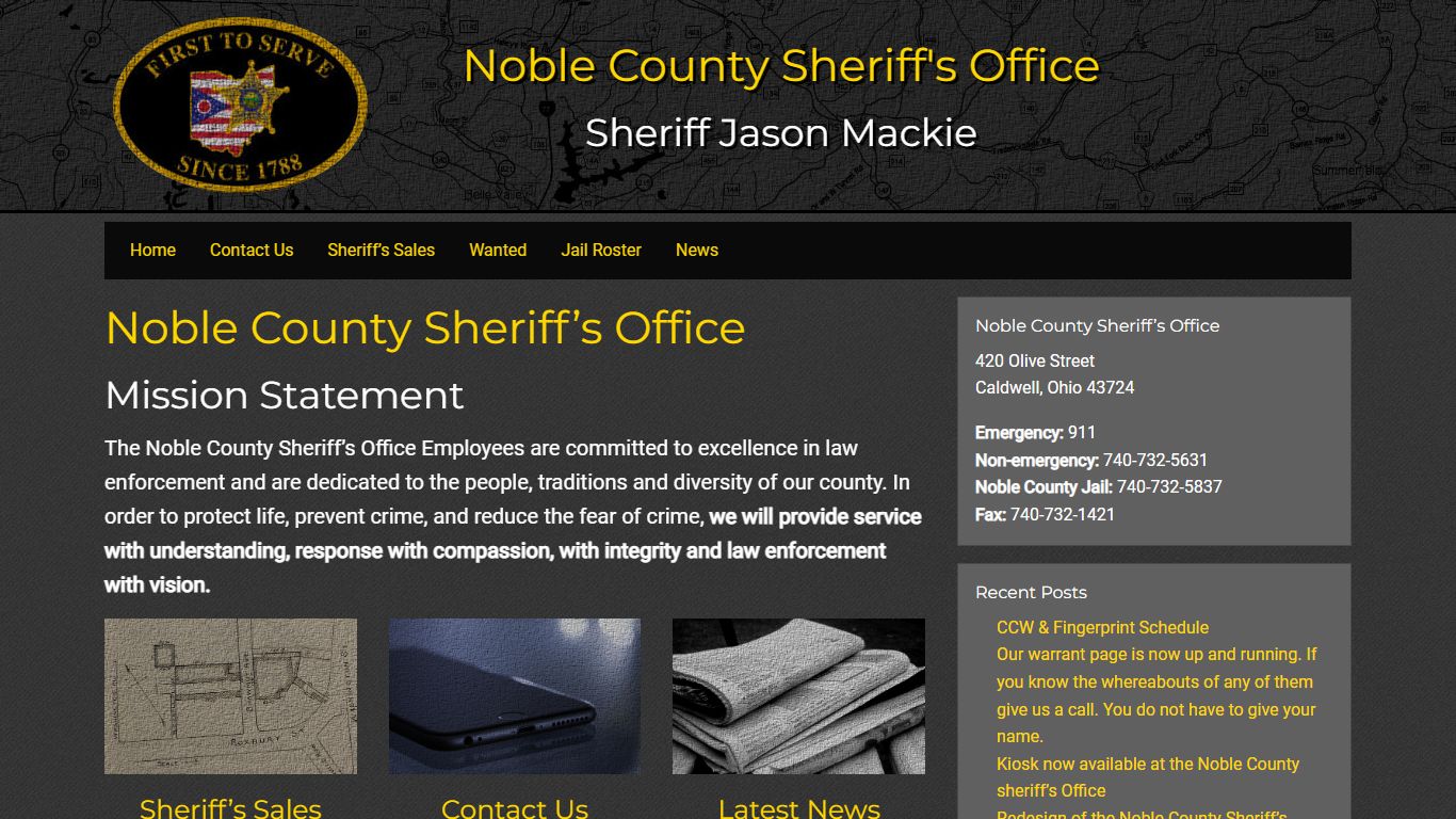 Noble County Sheriff's Office • Sheriff Jason Mackie