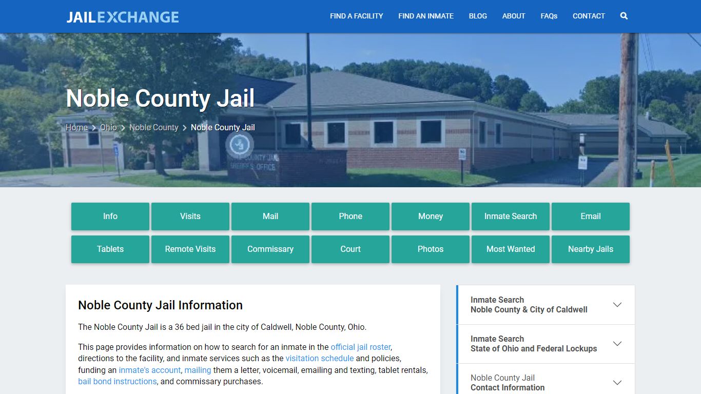 Noble County Jail, OH Inmate Search, Information