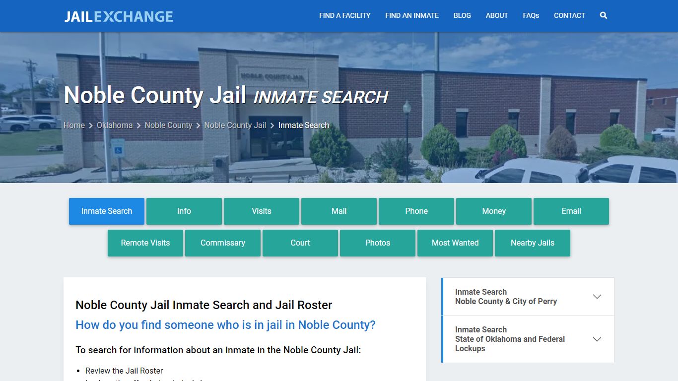 Inmate Search: Roster & Mugshots - Noble County Jail, OK